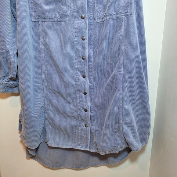 We the Free People Corduroy Jacket Size M Oversized Shacket Blue - Picture 3 of 9